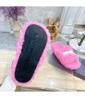 Pink Fluffy Balenciaga Slides