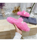 Pink Fluffy Balenciaga Slides