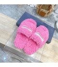 Pink Fluffy Balenciaga Slides