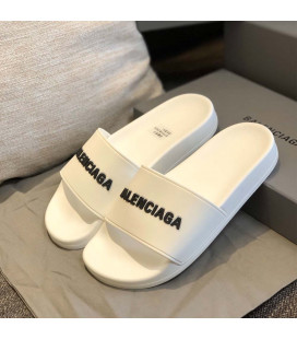 White Balenciaga Slides