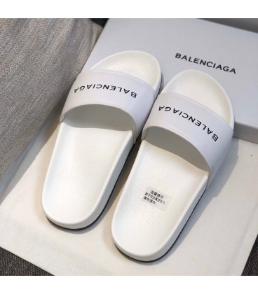 White Balenciaga Slides