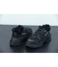 All Black Triple S Fake Fur Replica