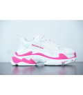 Pink WHITE Pink Logo Balenciaga TRIPLE S