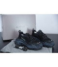 All Black White Logo Balenciaga Triple S