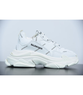 Allover Logo All White Triple S Balenciaga