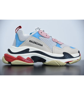 White Blue Pink Balenciaga Triple S