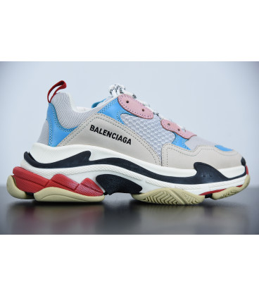 White Blue Pink Balenciaga Triple S