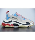 White Blue Pink Balenciaga Triple S