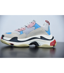 White Blue Pink Balenciaga Triple S