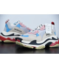 White Blue Pink Balenciaga Triple S