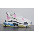 White Pink Blue Balenciaga Triple S Replica