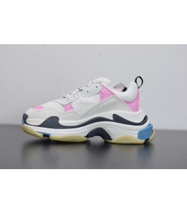 White Pink Blue Balenciaga Triple S Replica