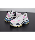 White Pink Blue Balenciaga Triple S Replica