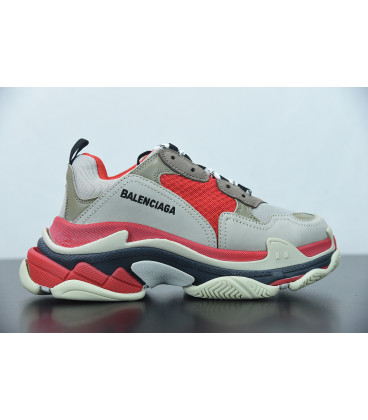 Light Grey Red Balenciaga Triple S