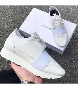 All White Balenciaga Race Runners Trainer